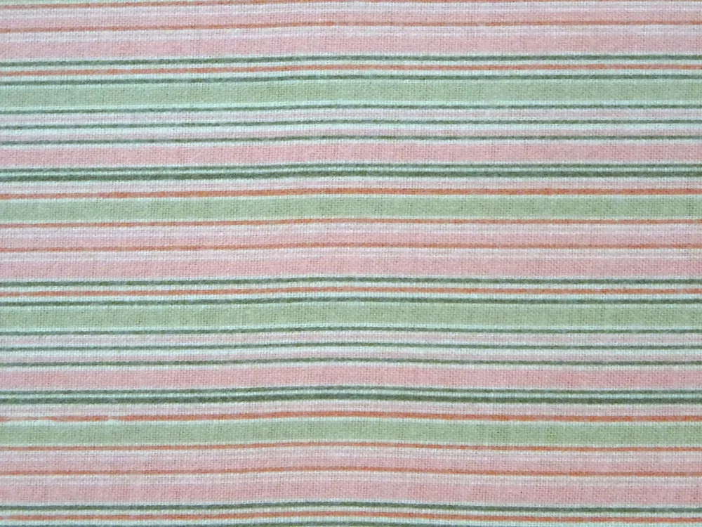 Flanel ružovo-zelený "pásik" - 2. akosť 