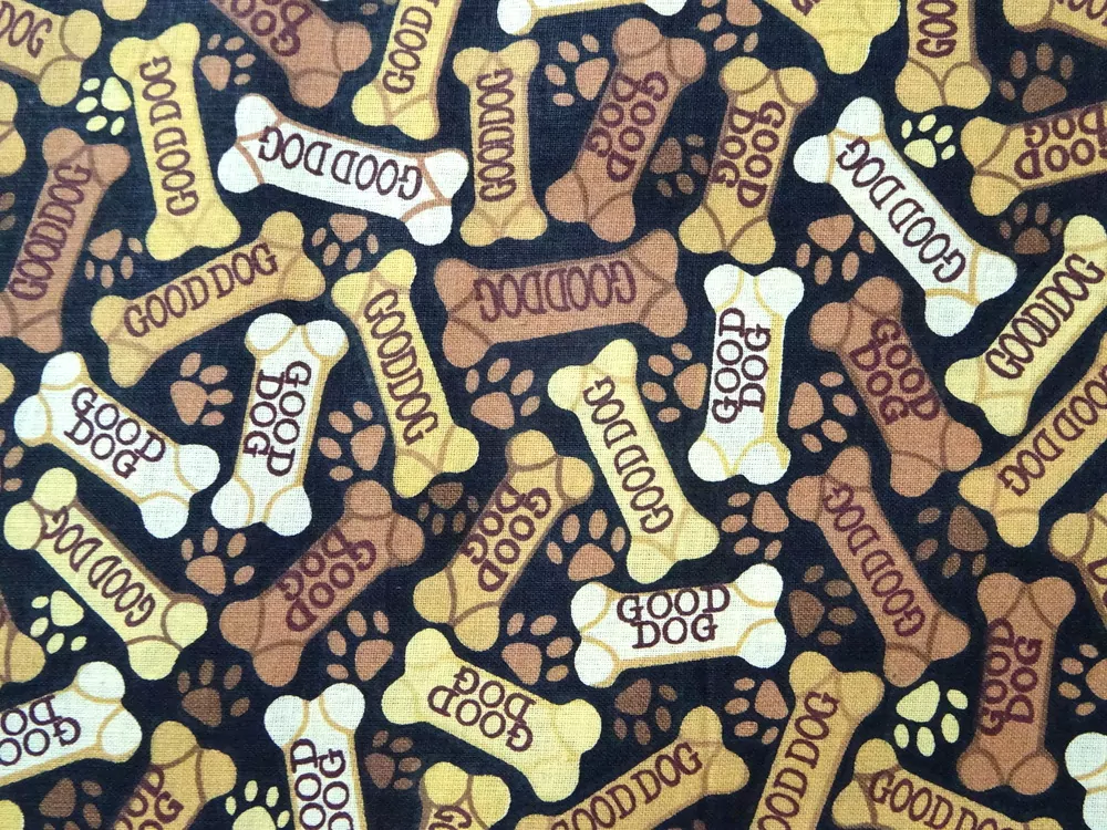 Bavlna tmavohnedá "GOOD DOG" 