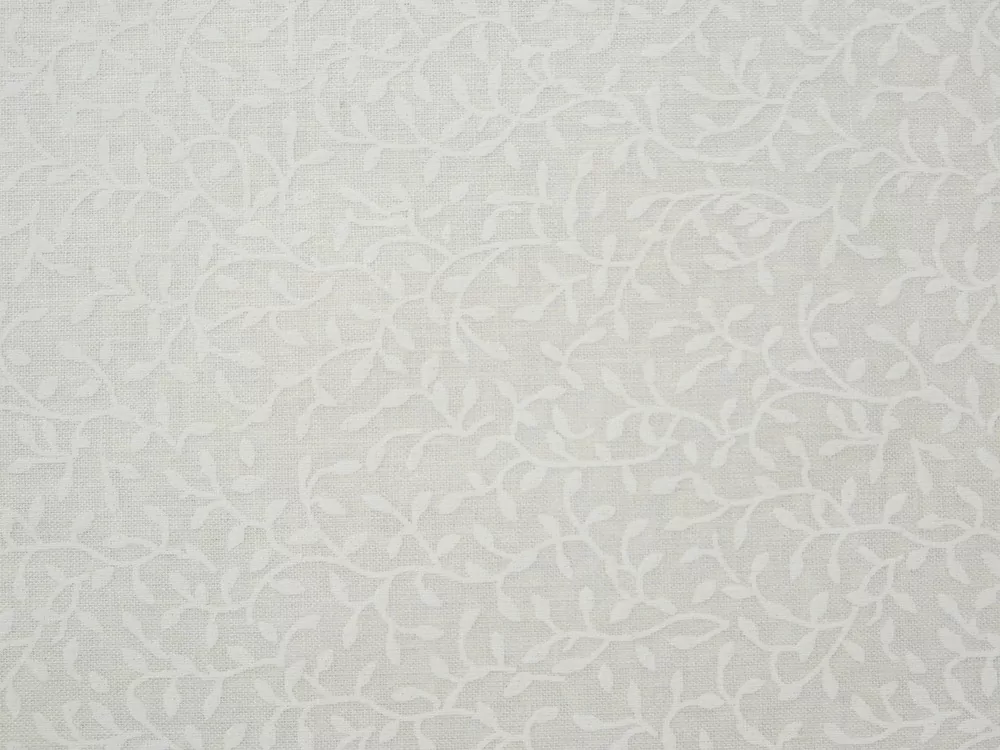 Bavlna smotanová "biele lístky na stonke" 