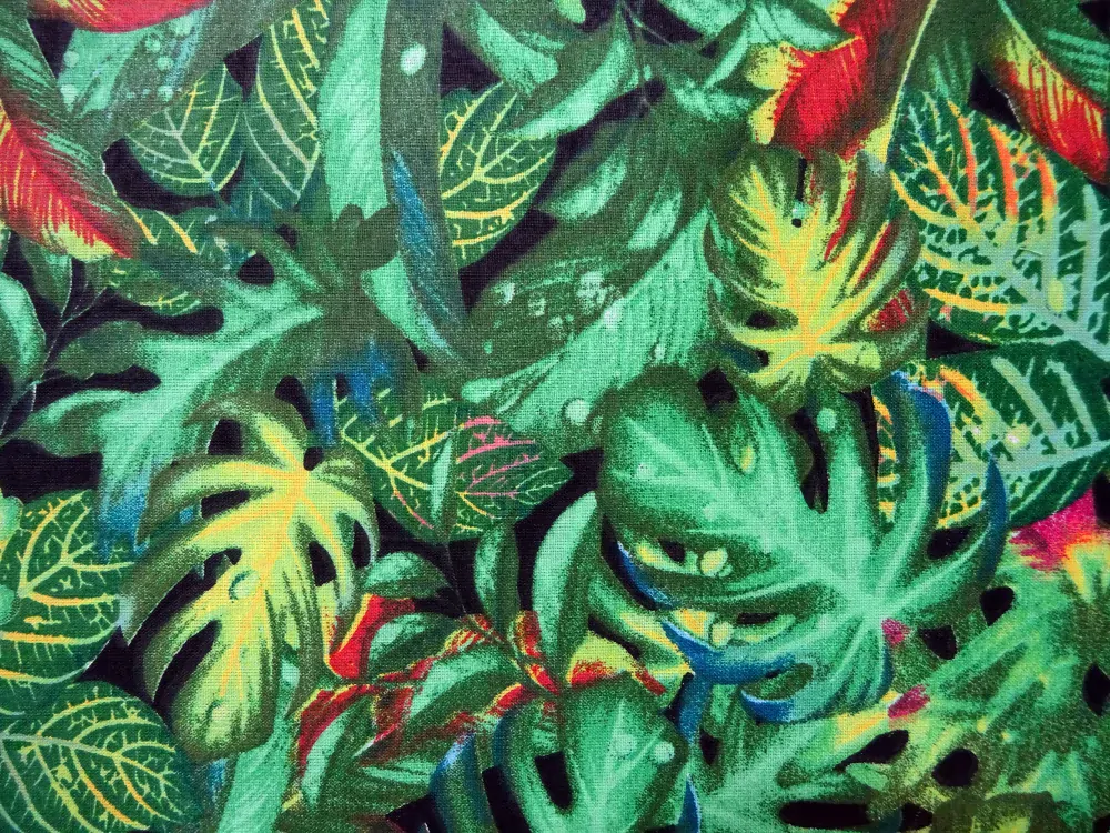 Bavlna čierna "listy" 