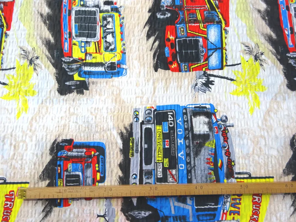 Krep maslovo-béžový "kamióny"