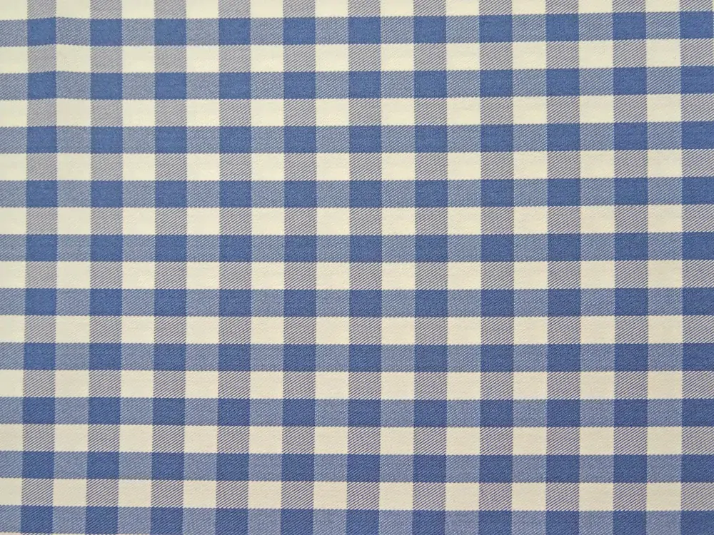 Košeľovina smotanovo-modrá "kocka" 