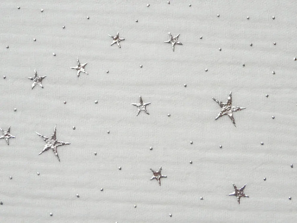 Fáčovina biela "strieborné plastické hviezdičky"