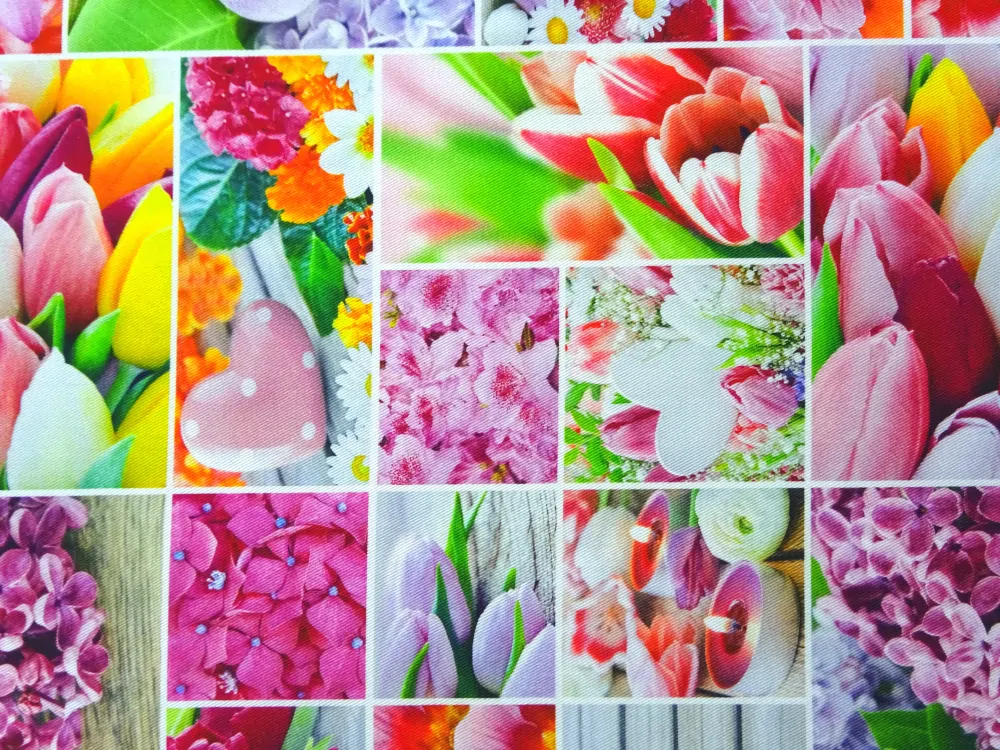 Poťahovka 3D "kvety, srdiečka" 