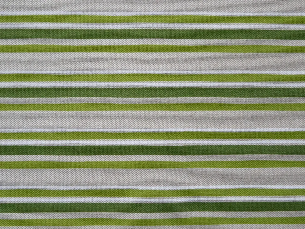 Poťahovka prírodná "zelený a biely pásik" 