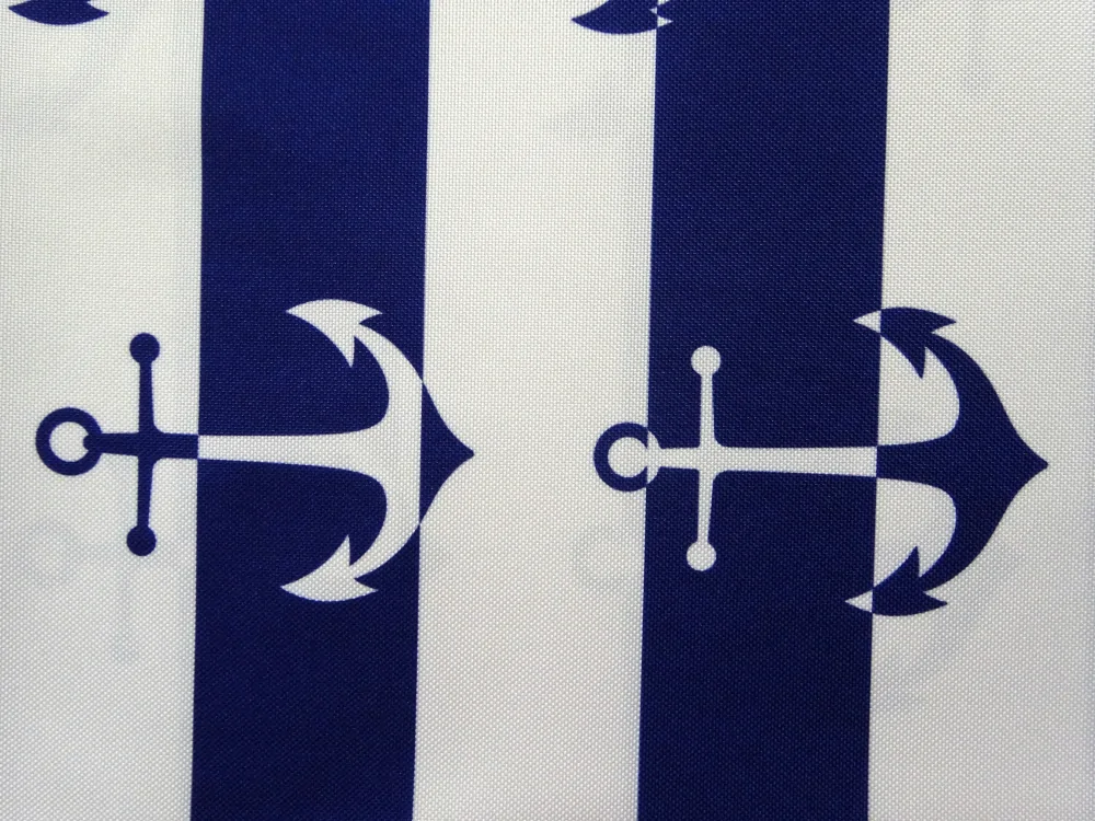 Kočíkovina bielo-tmavomodrá "kotva" 