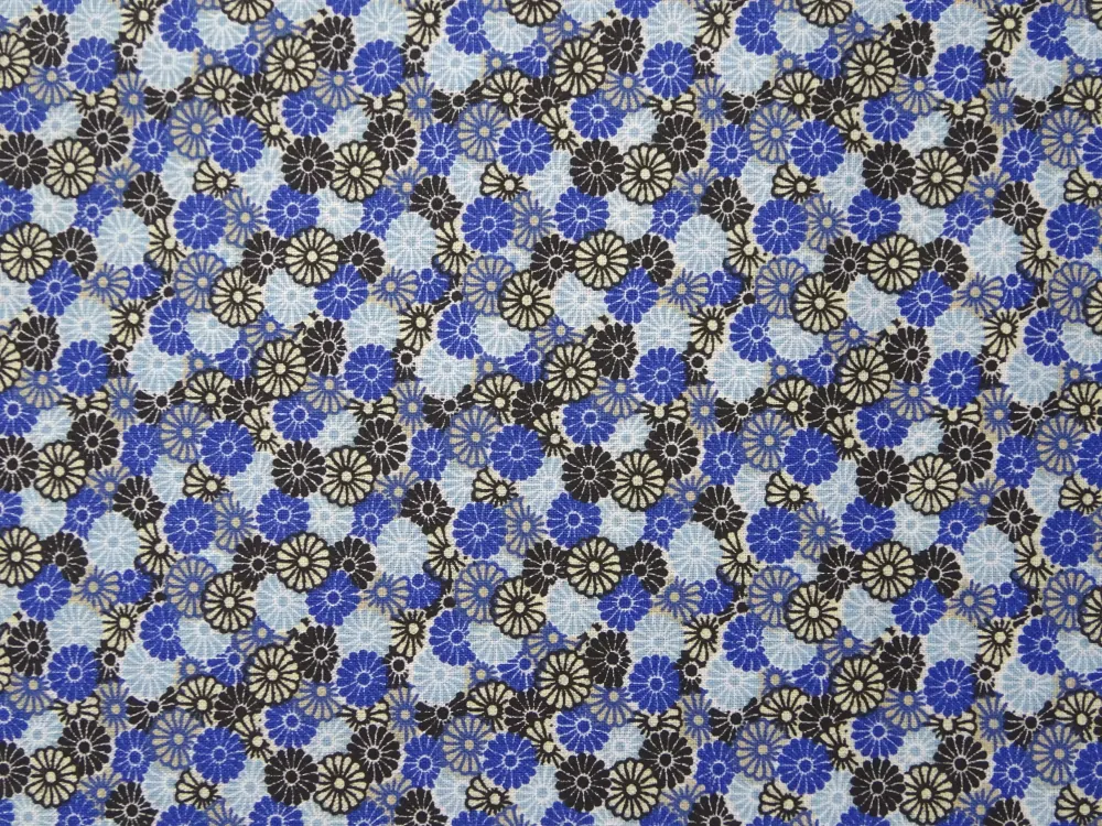 Bavlna modrá "kvety" 