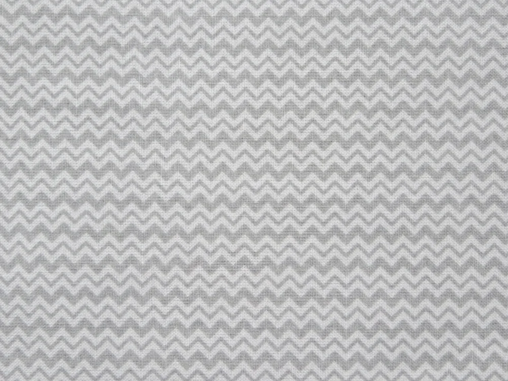 Bavlna biela "sivý cik-cak" 