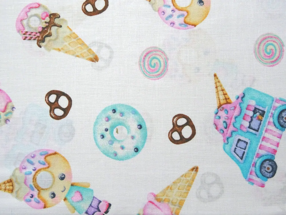 Bavlna biela "sladký motív" 