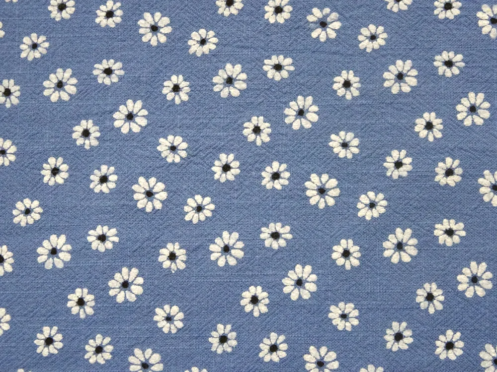 Bavlna modrá "kvety" 
