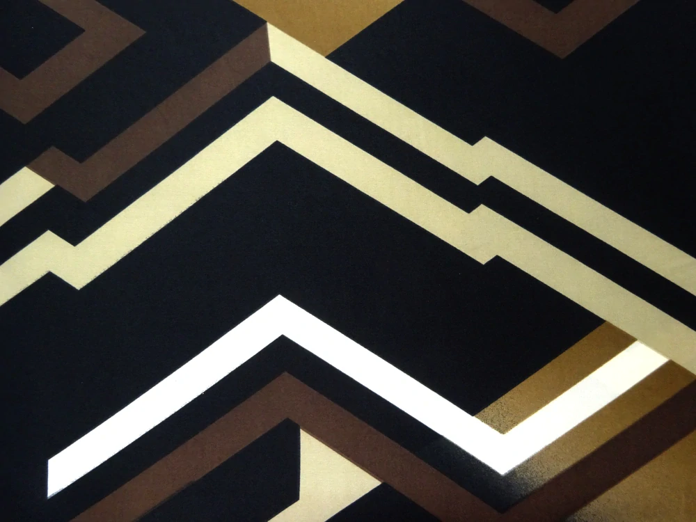 Hodváb hnedo-čierny "geometrický vzor" 