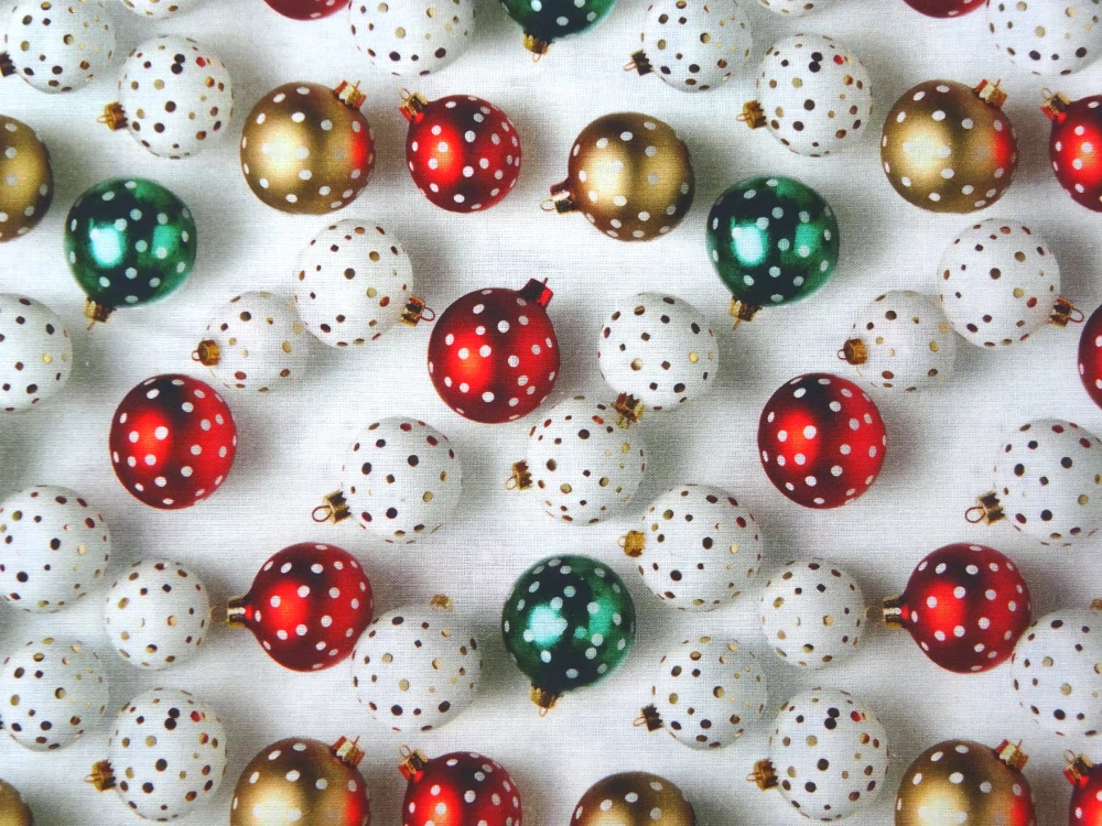 Bavlna "vianočné farebné gule" 