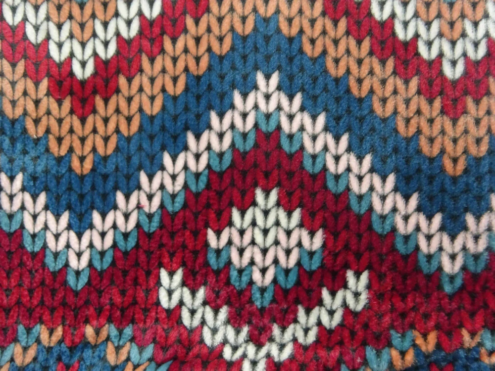 Fleece farebný "lístky" 