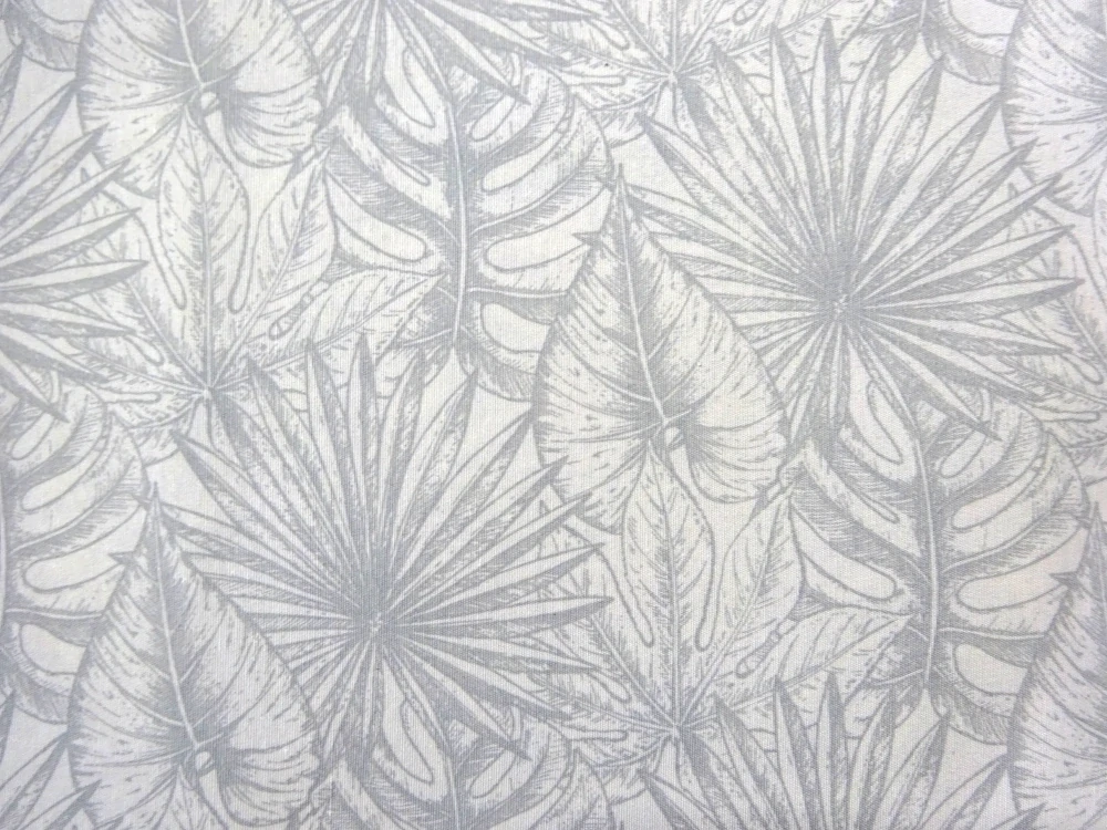 Poťahovka smotanová "sivé listy" 