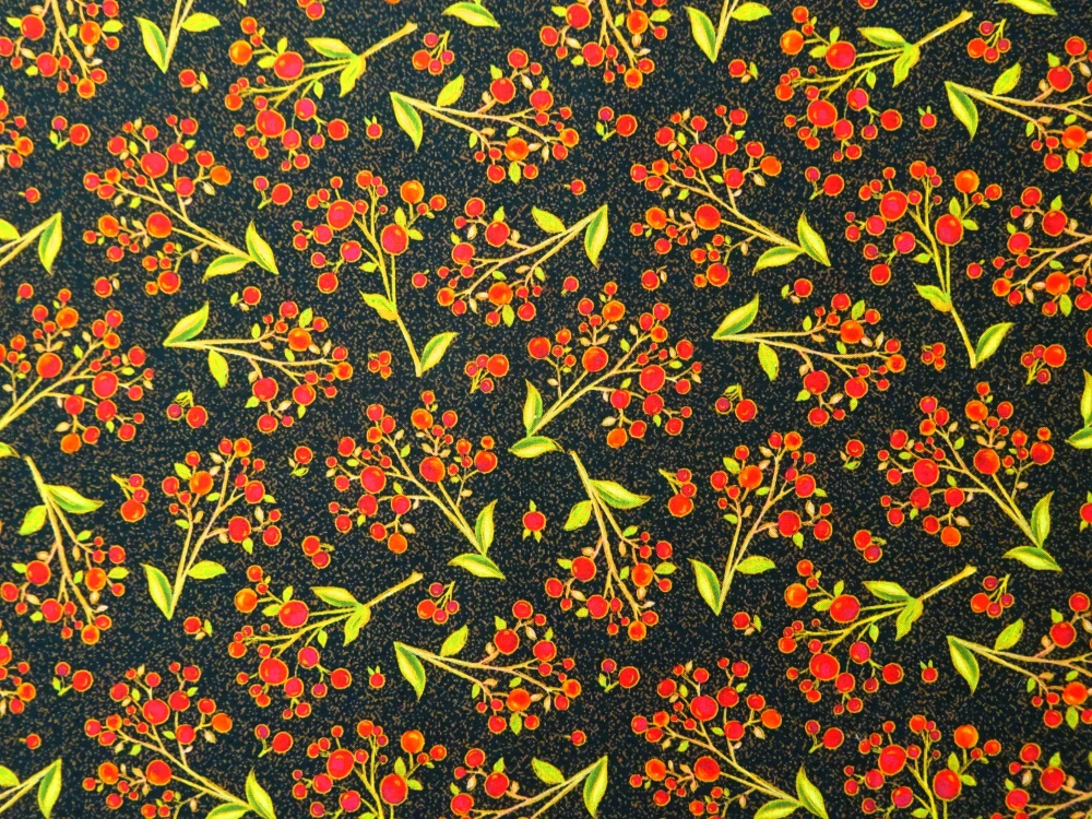 Bavlna čierna "červené bobule" - Amerika 