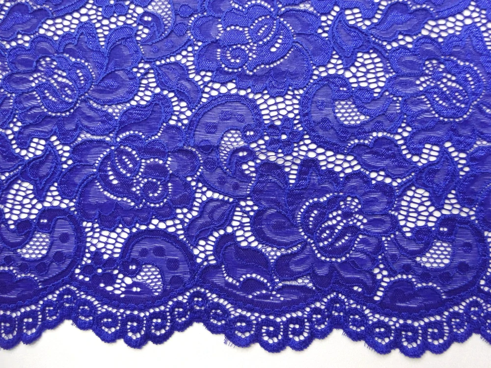 Krajka elastická modrá "kvety" 