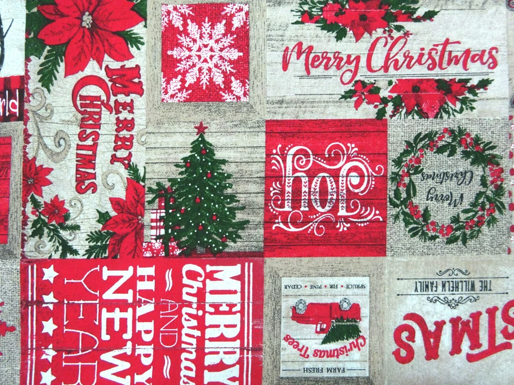 Poťahovka hnedo-červená "Merry Christmas" 