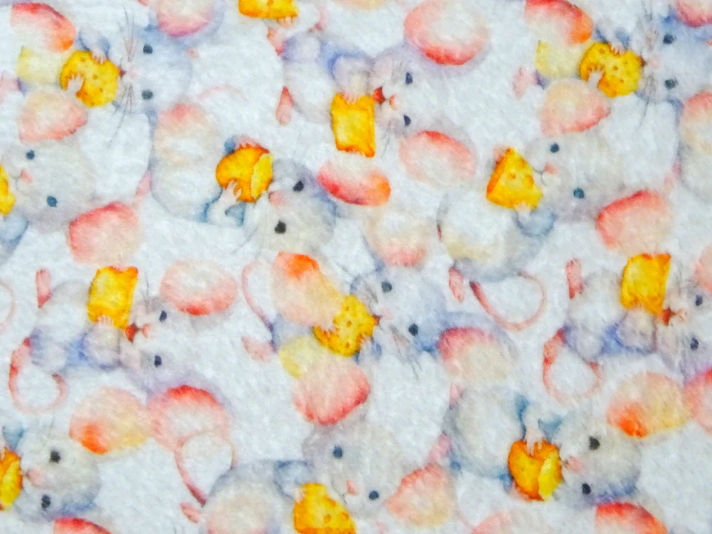 Fleece biely "myška" 