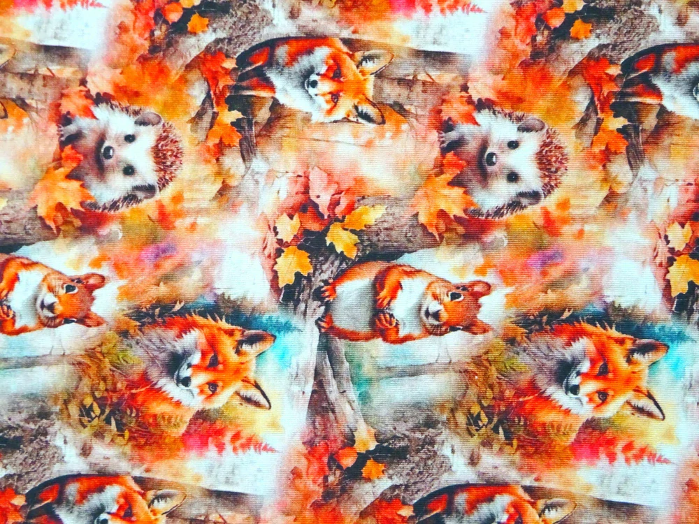 Úplet pomarančový "zvieratká" - digitálna tlač 