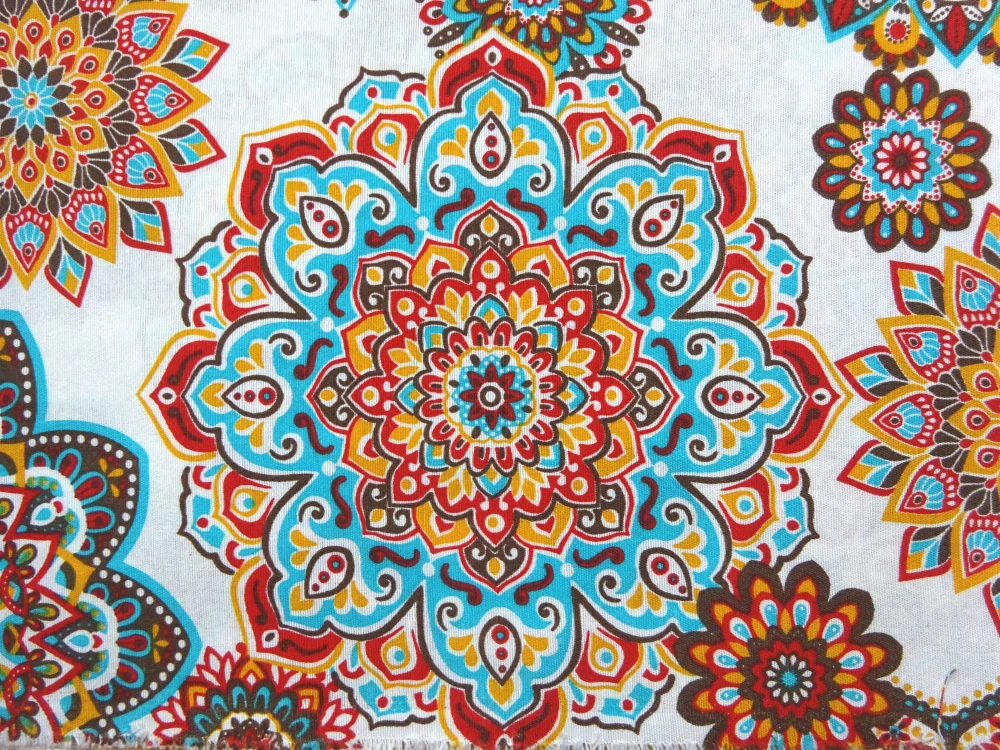 Poťahovka biela "farebná mandala" 