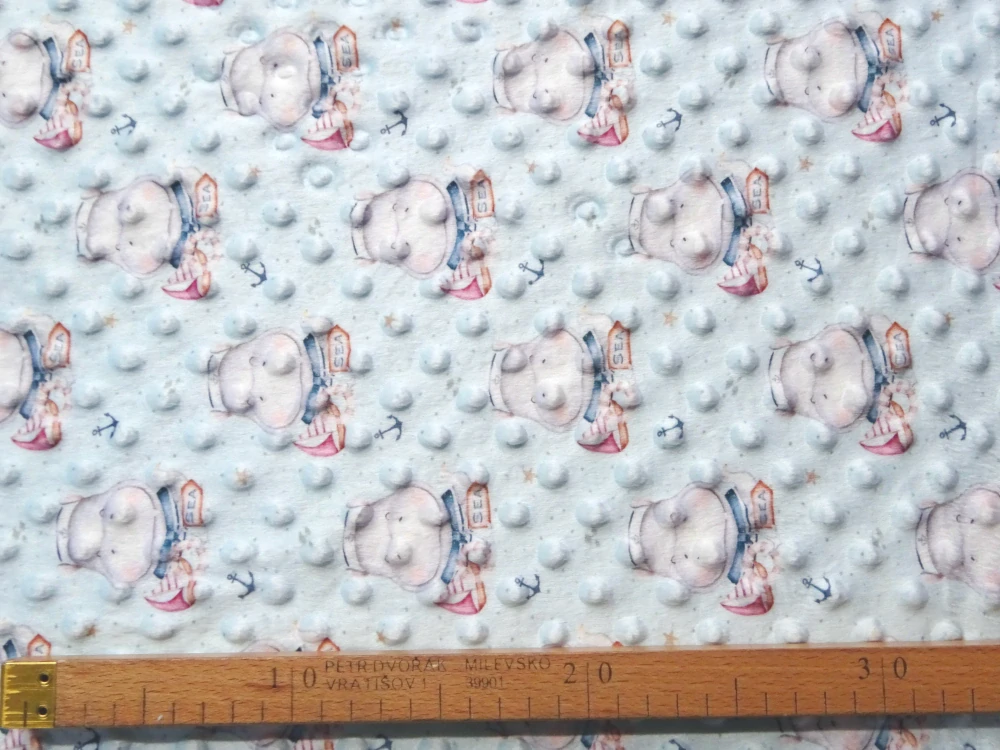 Minky tyrkysové "hrošík námorník"