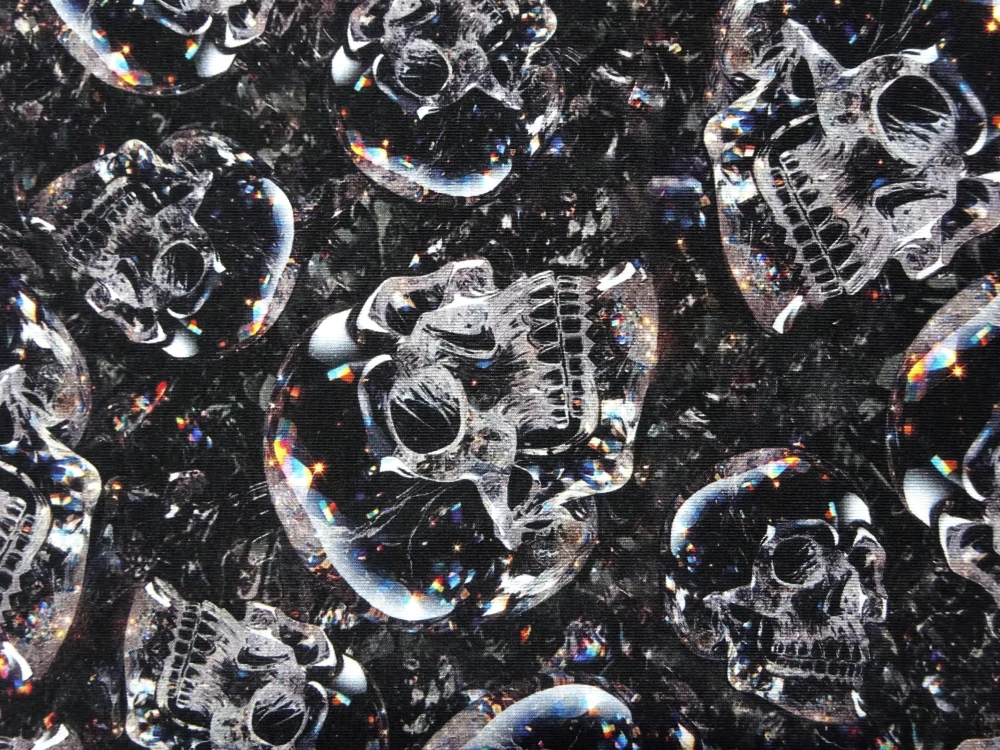 Úplet čierny "lebka" - digitálna tlač 