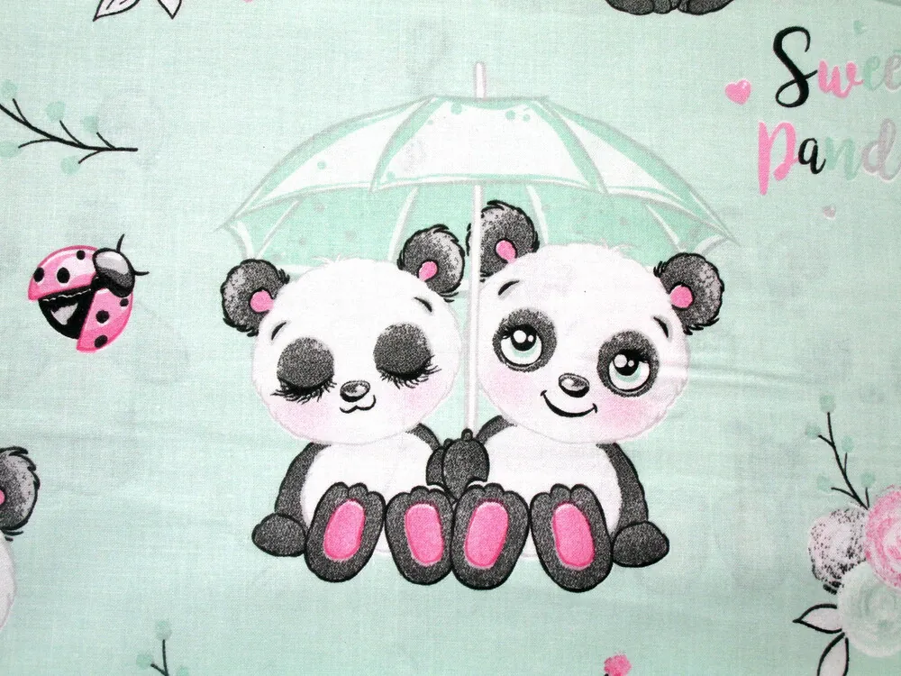 Bavlna mint "sweet pandas"
