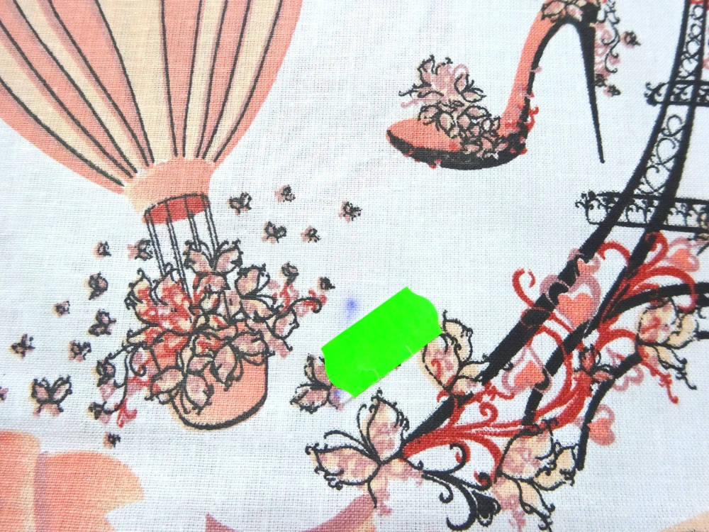 Bavlna biela "Paris, skúter, balón" 