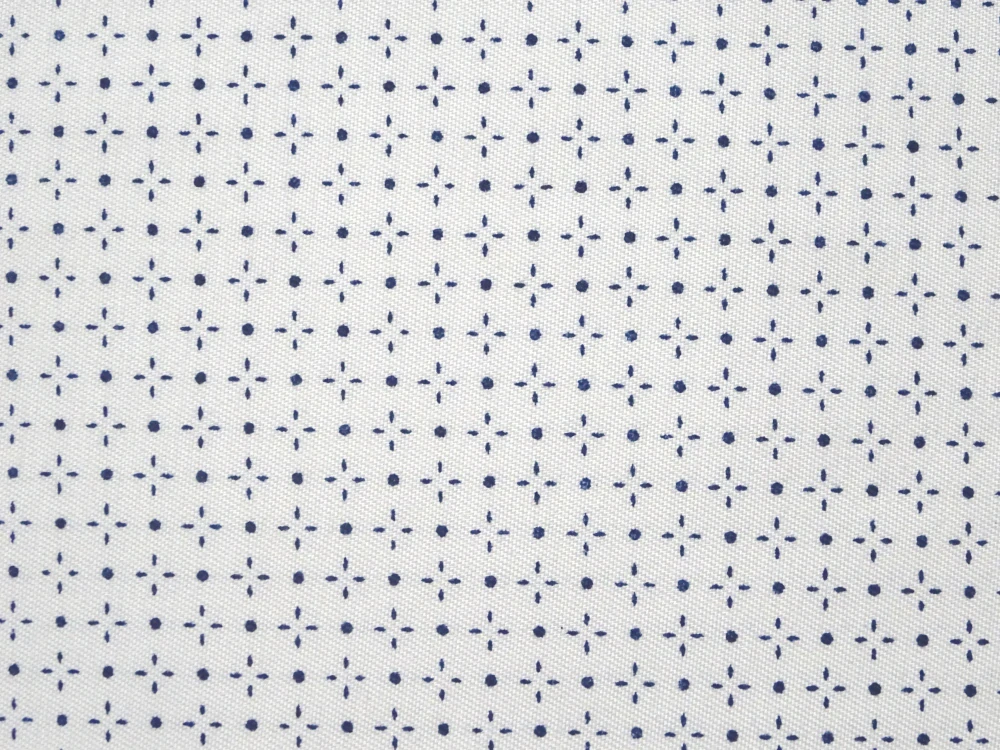 Košelovina biela "tmavomodrý vzor" 