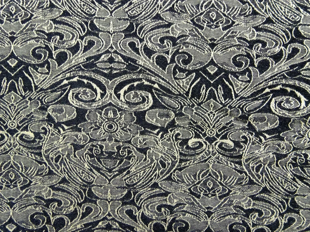 Žakard čierny "béžový vzor" - pruží naopak