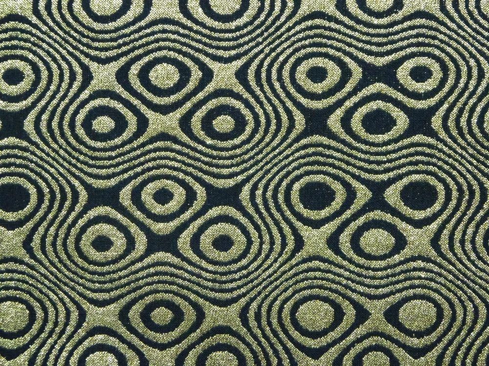 Žakard čierny "zlatý vzor" - pruží opačne 