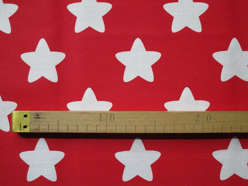 Bavlna červená "biele hviezdy"