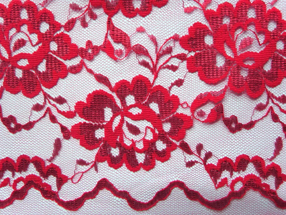 Krajka Clara červená "kvety" 