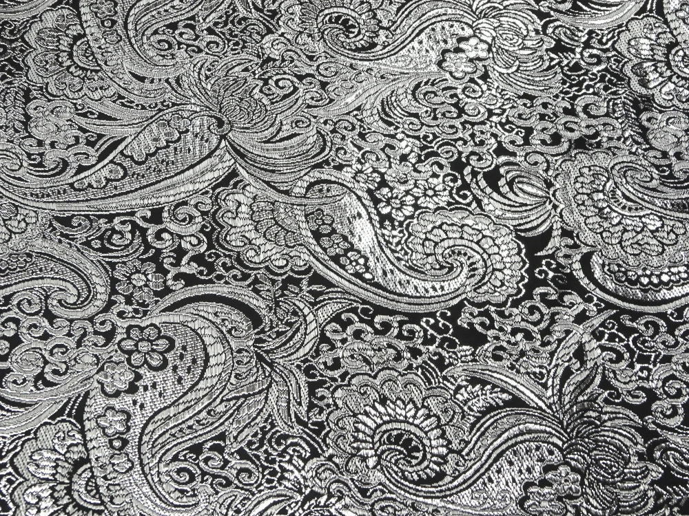 Brokát čierny "strieborný vzor" - Taliansko 