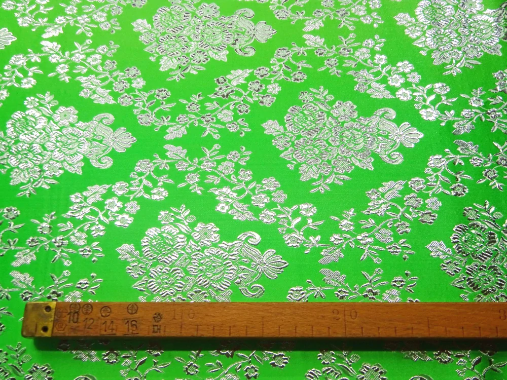 Brokát zelený "strieborný vzor" - Španielsko 
