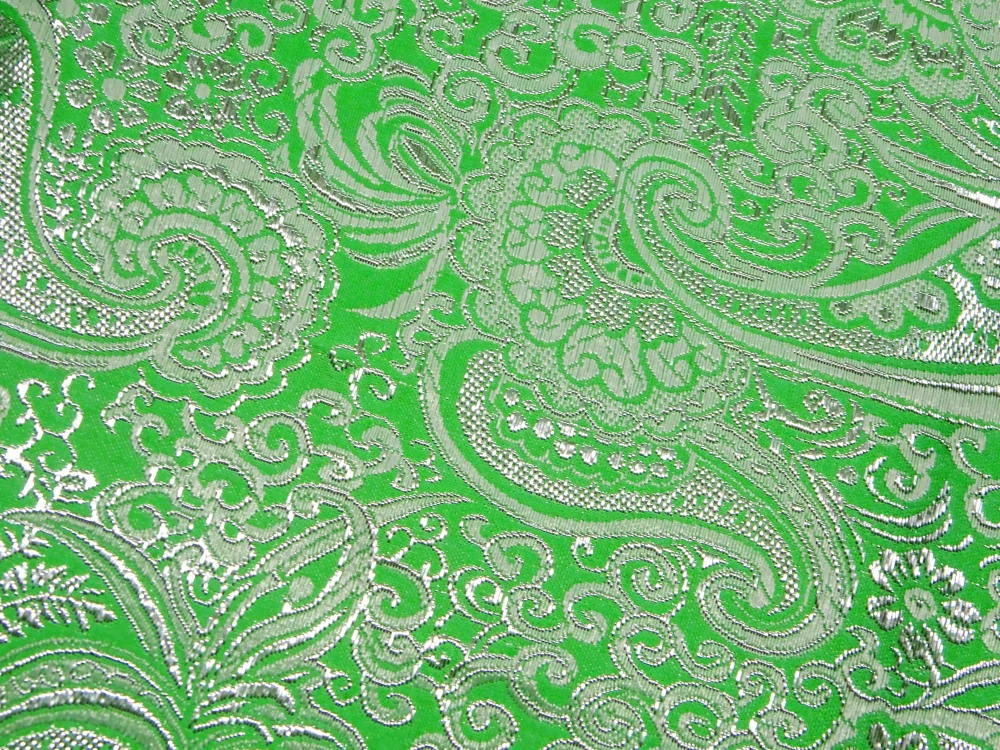 Brokát zelený "strieborný vzor" - Taliansko 