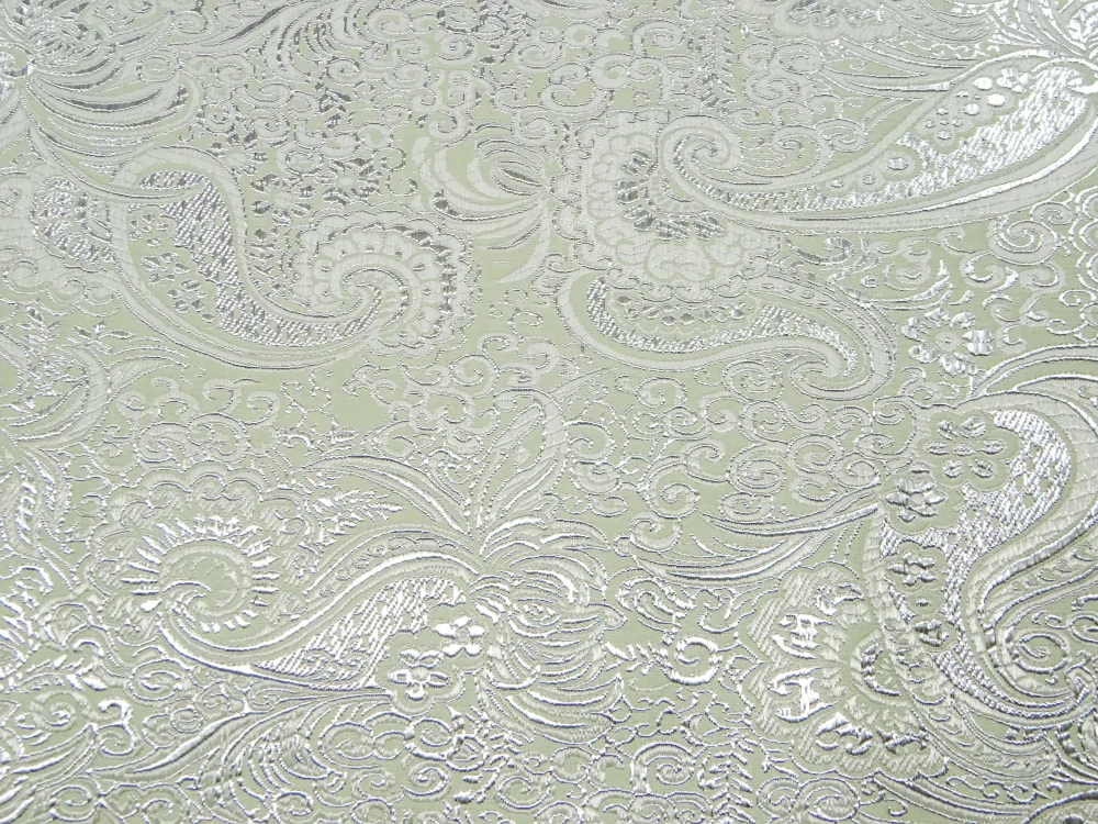 Brokát maslový "strieborný vzor" - Taliansko 