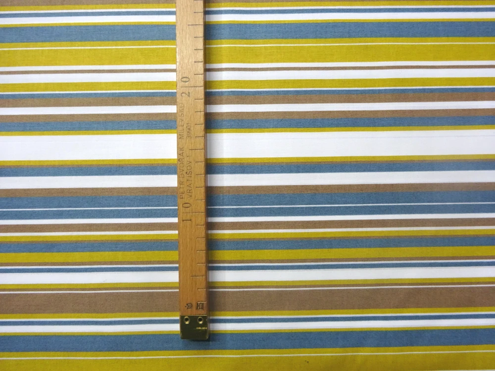 Bavlna biela "farebný pásik" 