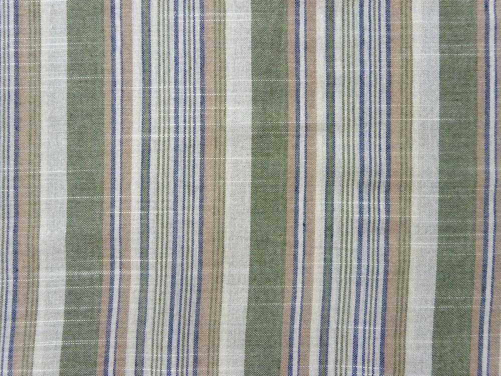 Ľan smotanovo-hnedo-modro-zelený "pásik"