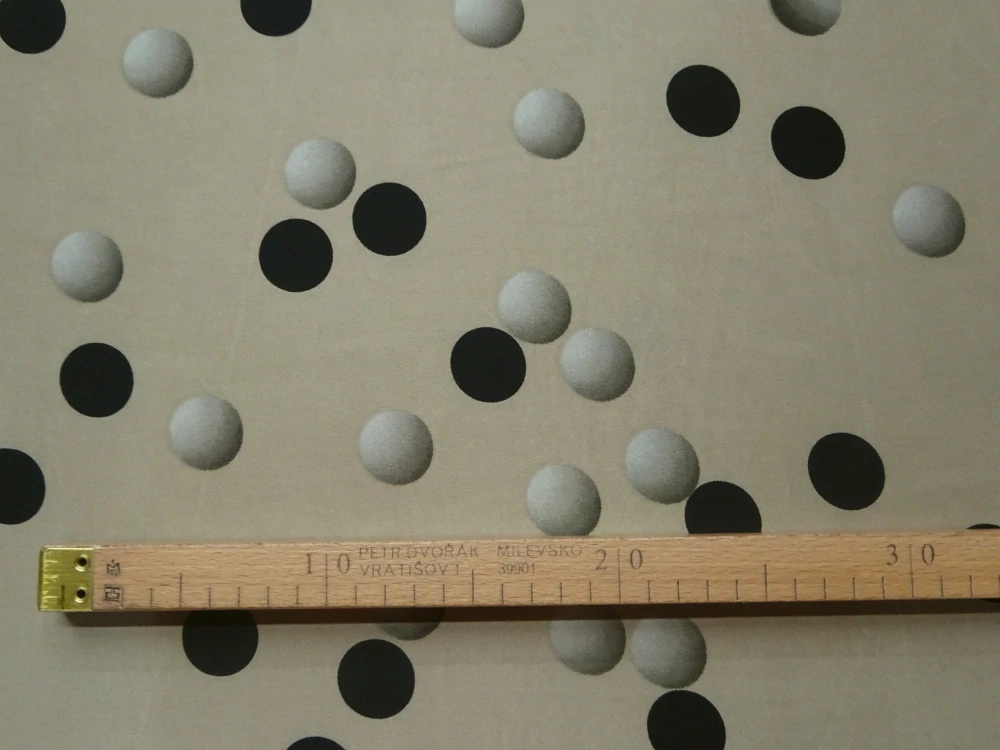 Hodváb béžový "bodky" 