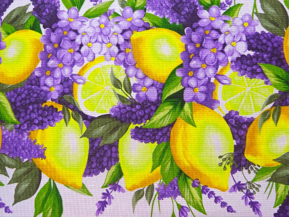 Utierkovina biela "citróny, kvety" 