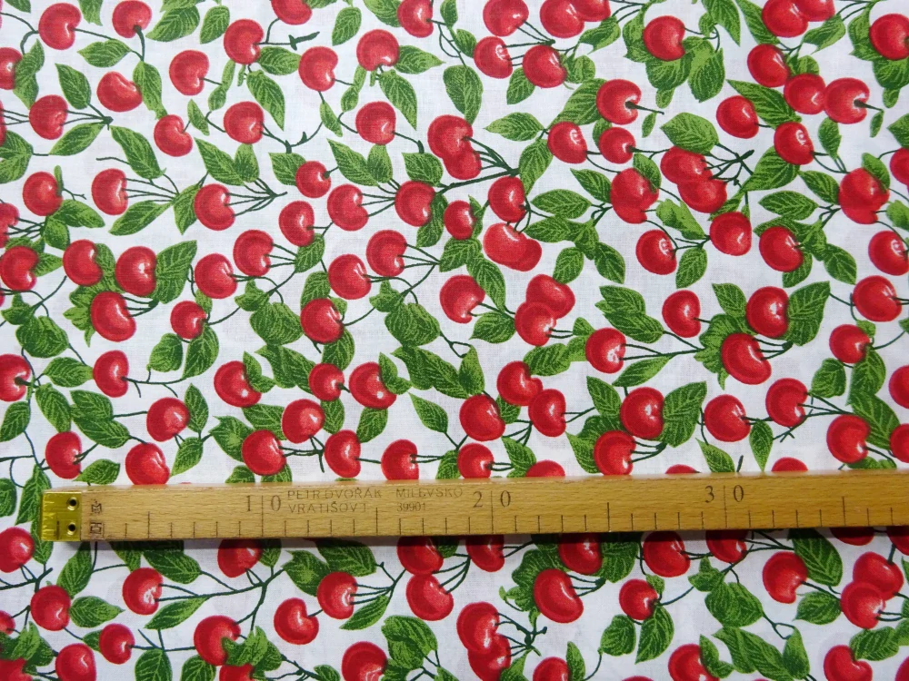 Bavlna biela "čerešne"