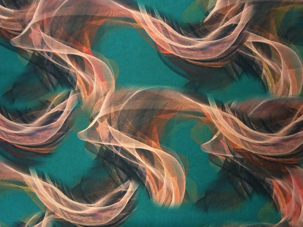 Hodváb smaragdový "hnedý vzor" 