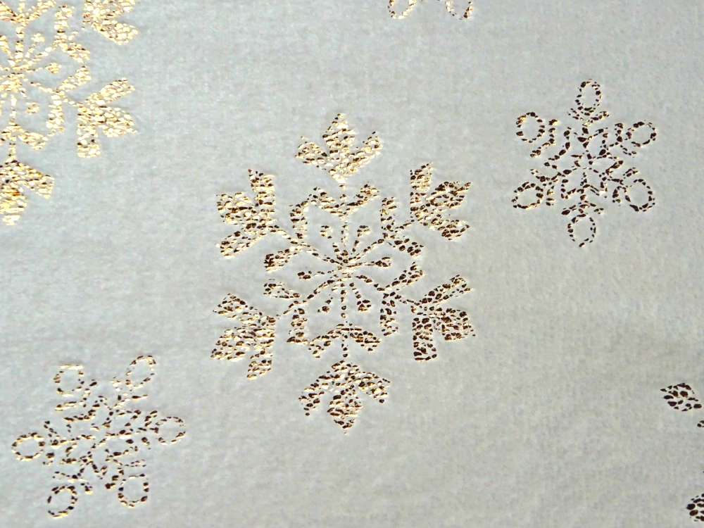 Fleece smotanový "zlaté vločky" 