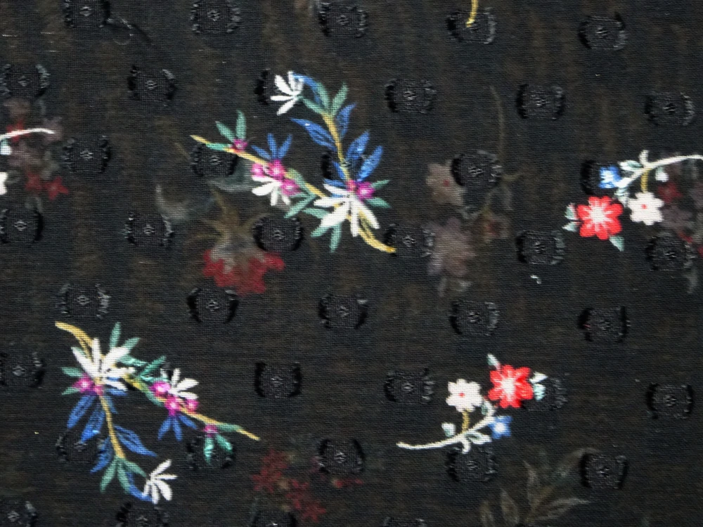 Šifón Stanka čierny "kvety" 