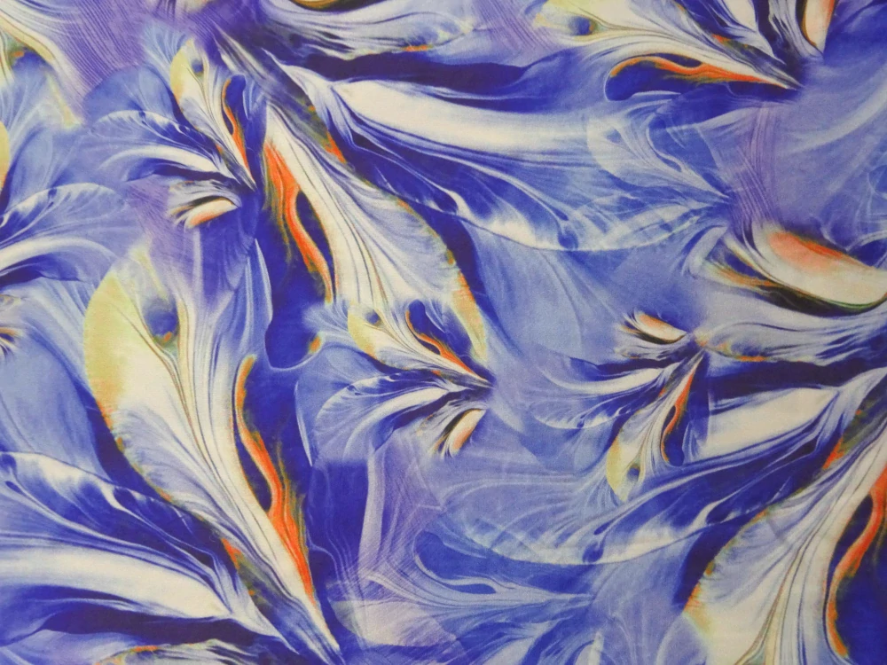 Hodváb modro-fialový "vzorovaný" 