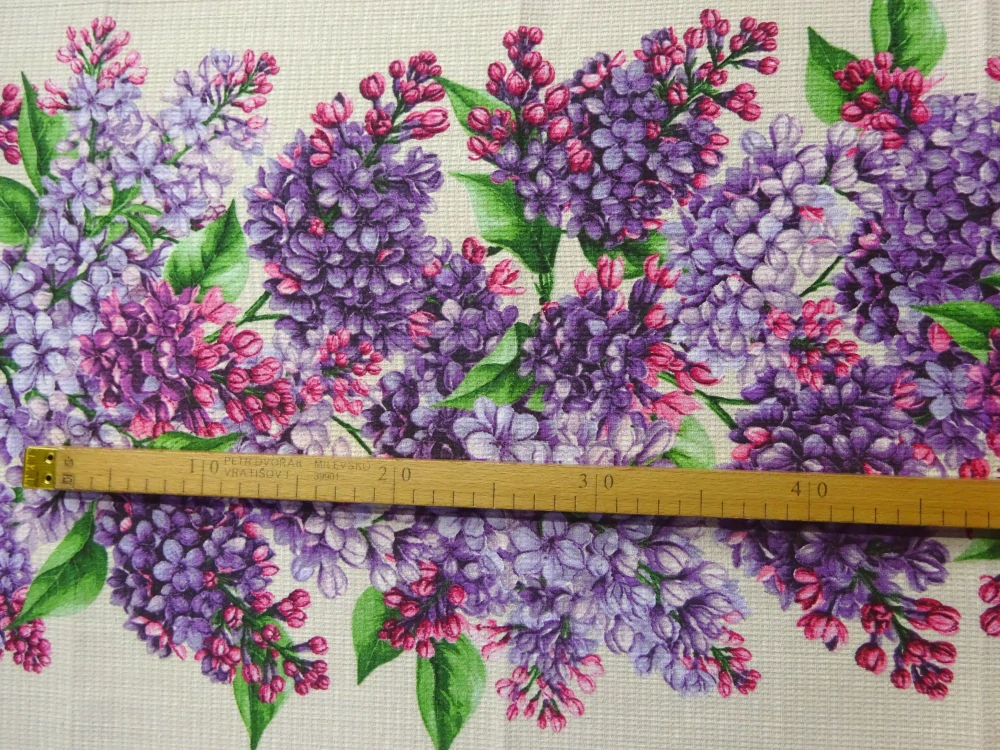 Utierkovina krémová "ružovo-fialové kvety" 