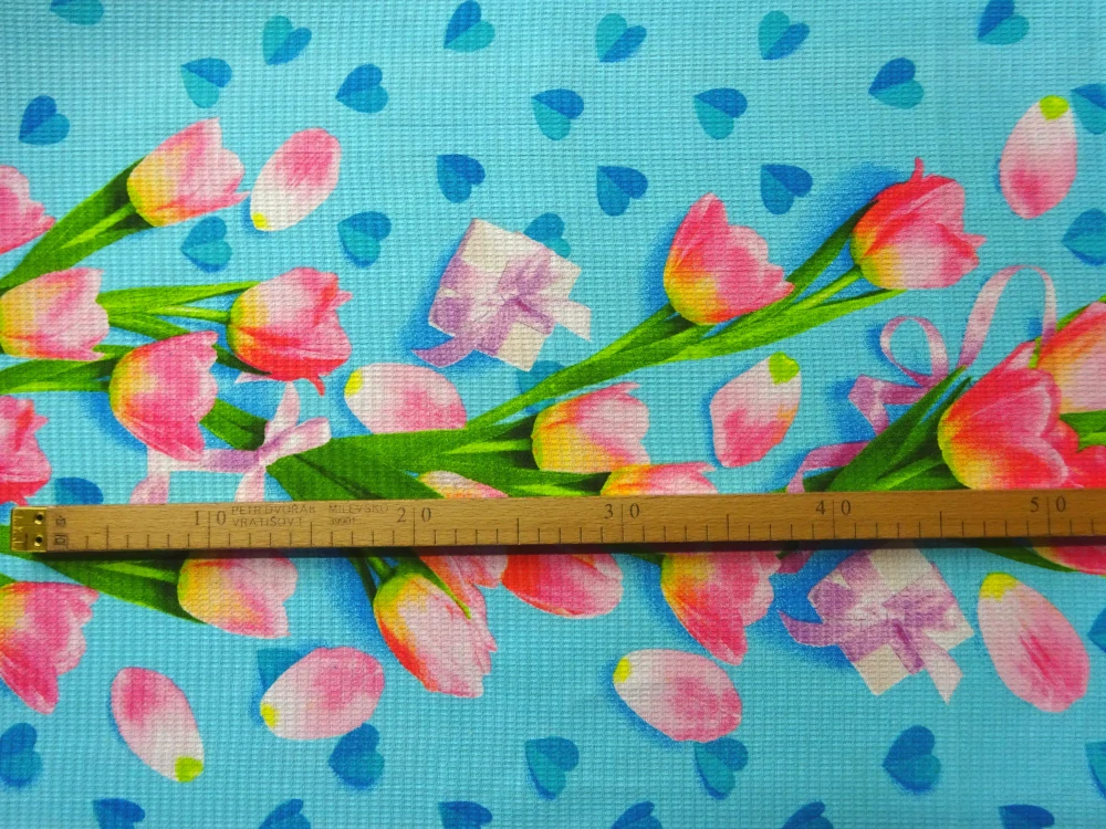 Utierkovina tyrkysová "tulipány" 