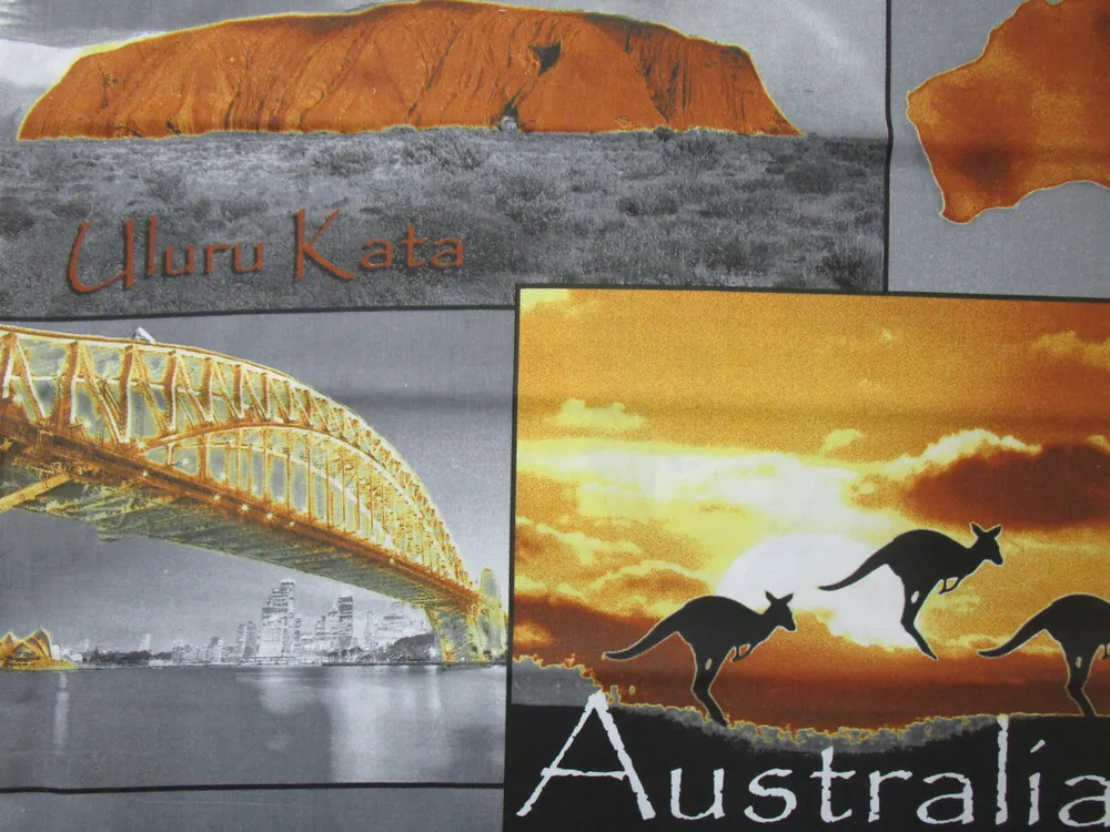 Bavlna hnedo-sivá "Sydney, Australia"