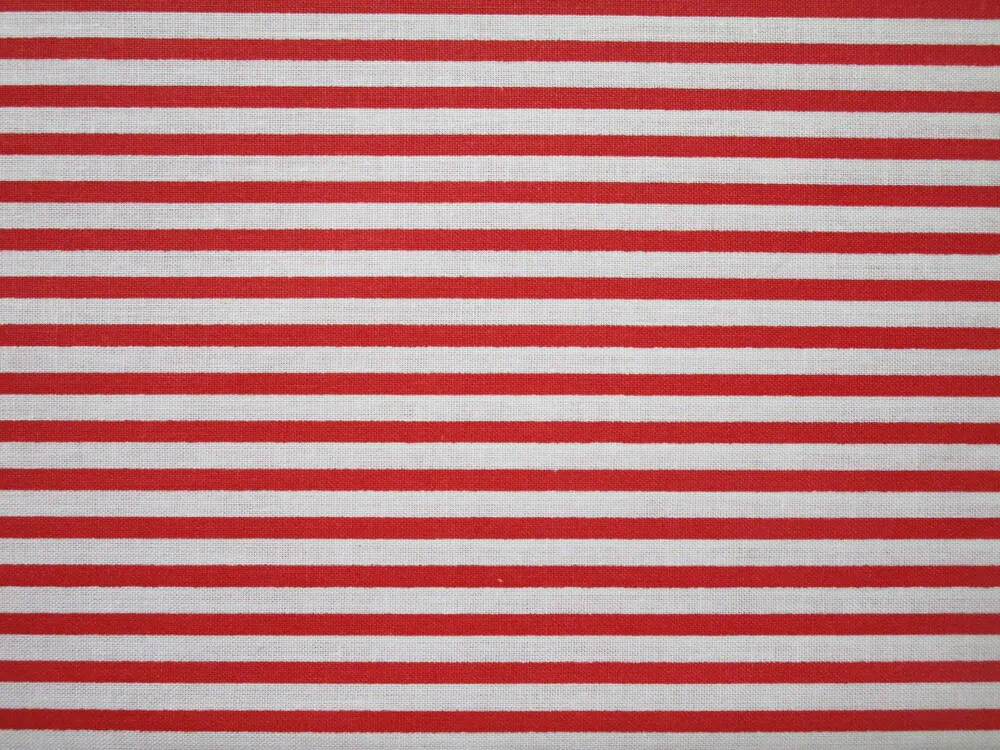 Bavlna biela "červený pásik"